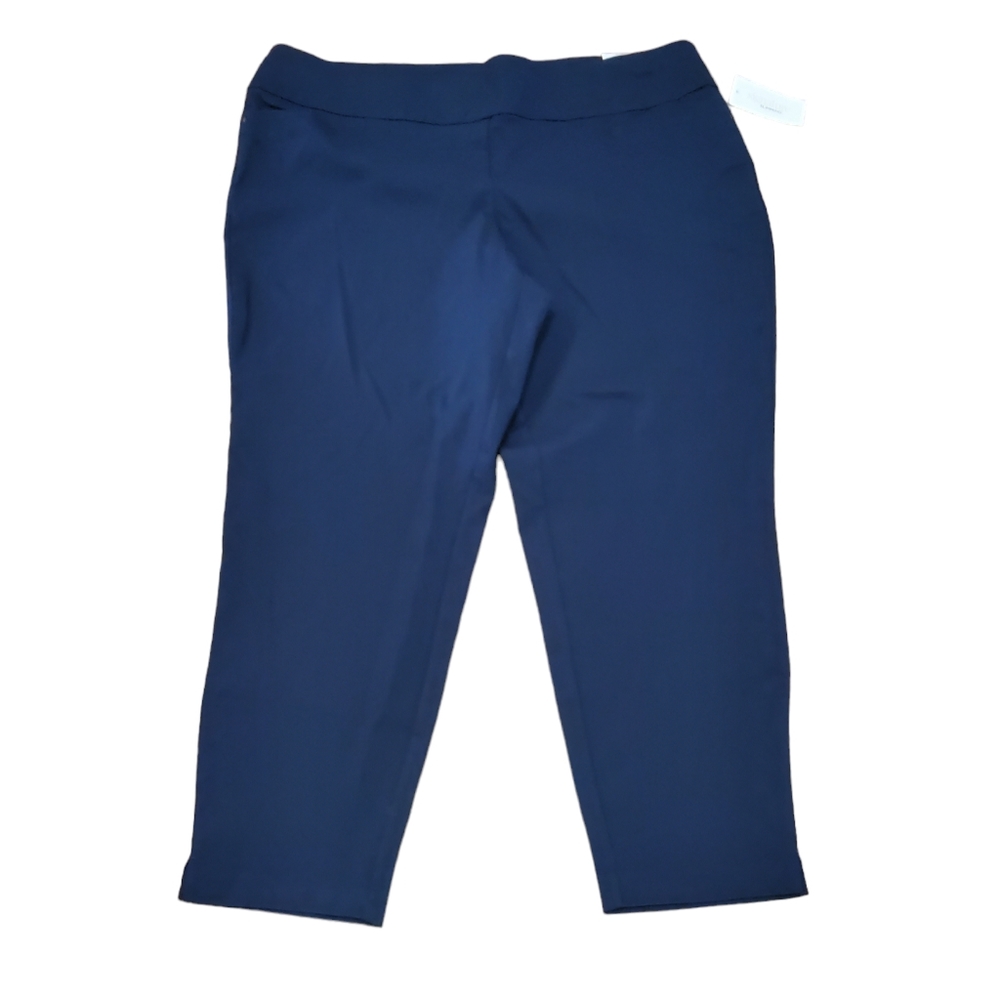 Signature Slimming by CJ Banks The Perfect Pull On Ankle Pants 20W Navy Blue New - Picture 1 of 11